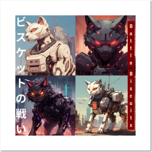 Evangelion Inspired Anime With Cat Shirt For Anime Fan Of Mechs With Cats Being Cute Drawing For Anime With Pet Lover Gift In Mind For You Posters and Art